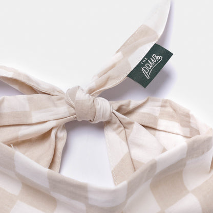 Dog Bandana – Beige Check
